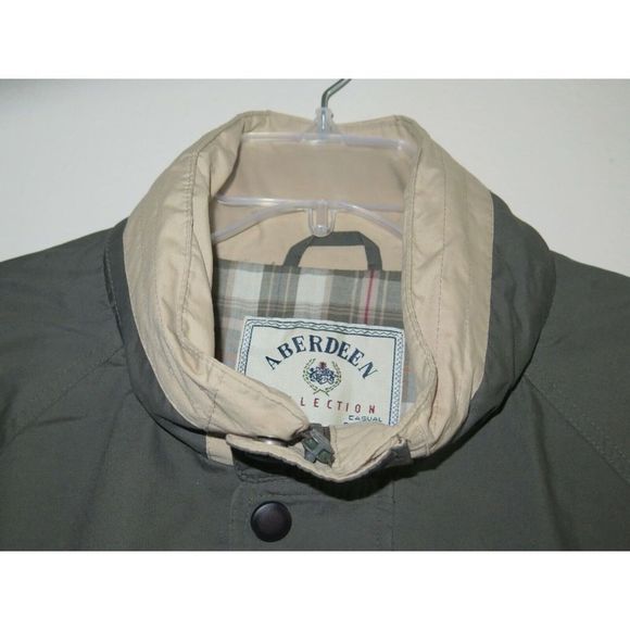 Aberdeen Collection Mens Sz L Olive Green Bomber Jacket w/Hood Cotton Blend EUC - Picture 2 of 9